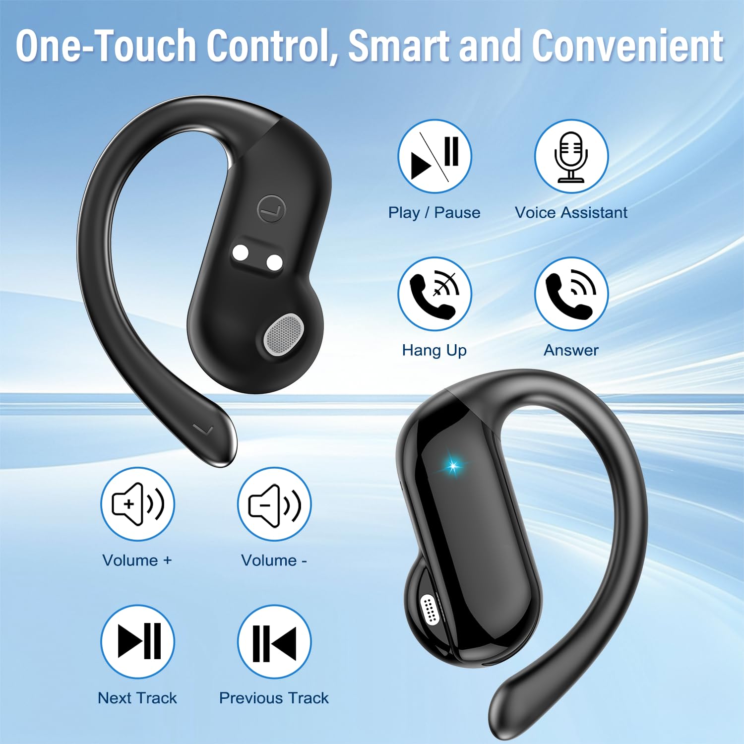 Sports Earphone Hook - 2026 오픈형 이어버드 블루투스 5.4 무선