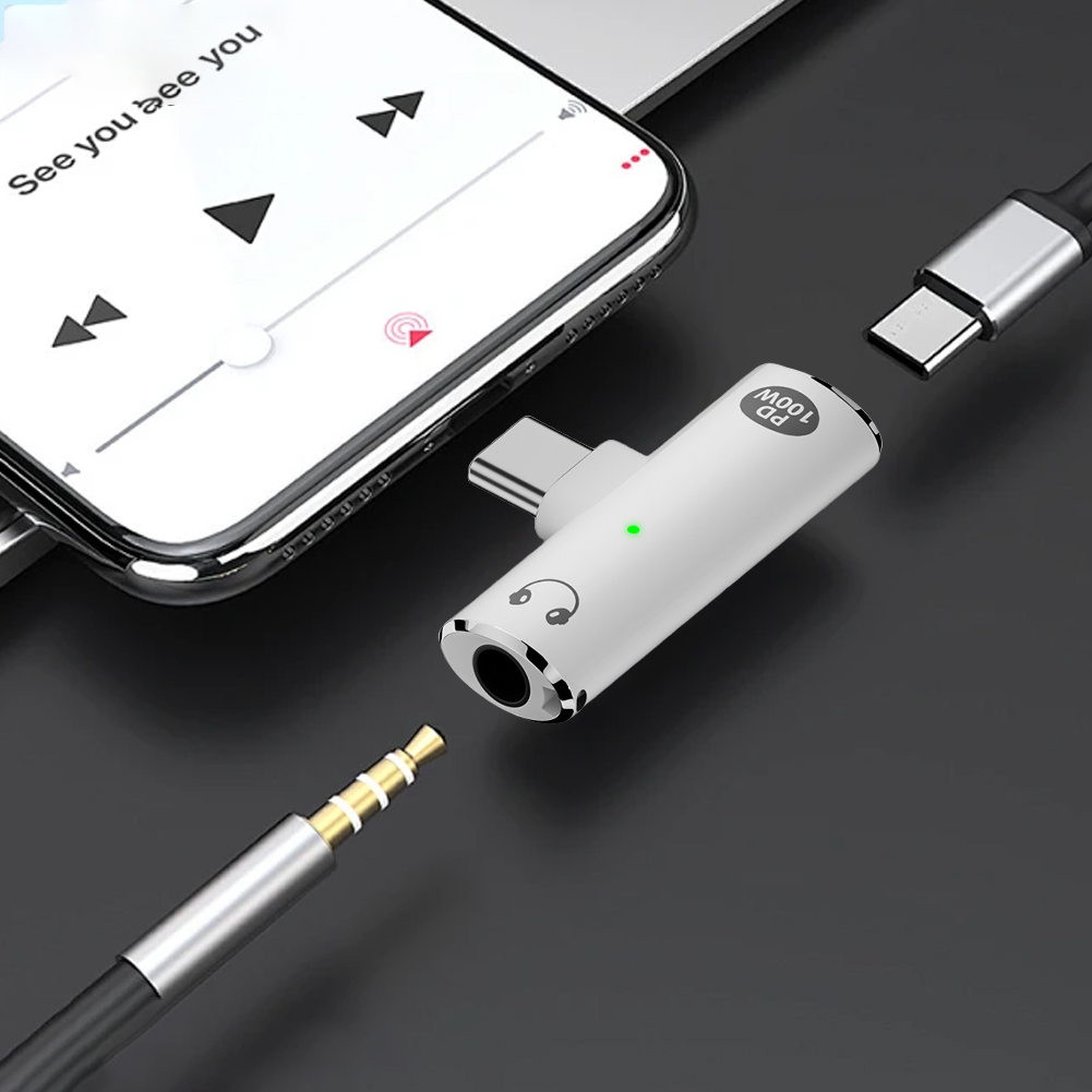 2 in 1 오디오 AUX 어댑터 PD 100W USB - Earphone Splitter Jack 리뷰 및 가격