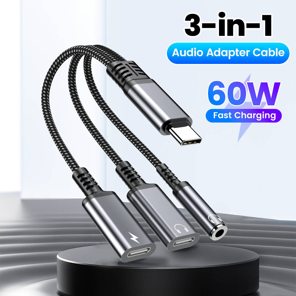 타입 C 오디오 어댑터 케이블 3in1 60W 고속 충 - Earphone Splitter Jack 리뷰 및 가격